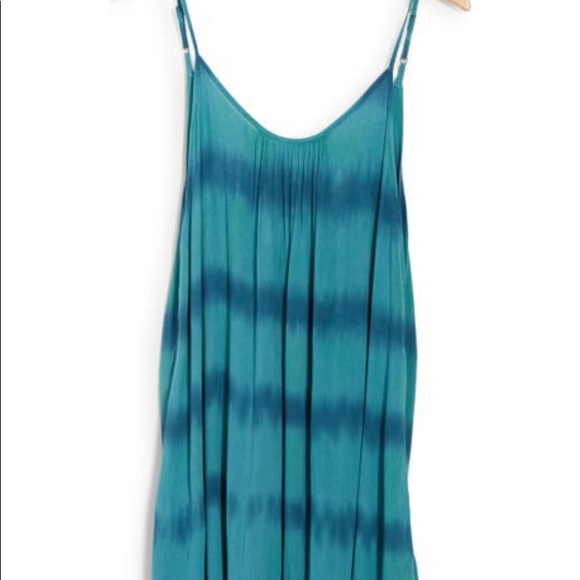 Elan Beautiful Brand New WOT tie dye Blue and teal green beach slip dress - Picture 1 of 4